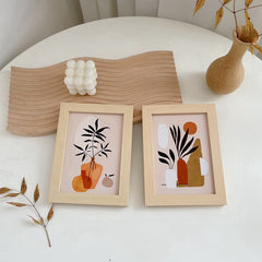 Ins Decorative Painting Nordic Flower Character Photo Frame Paintings Home Wall Decor Bedroom Desktop Decoration Art Ornaments