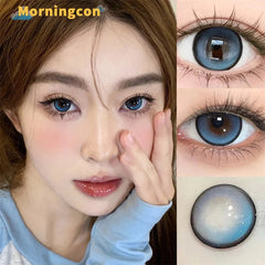 YICKYUE - Magic Log Blue Myopia Prescription Soft Colored Contact Lenses For Eyes Small Beauty Pupil Make Up Natural Yearly