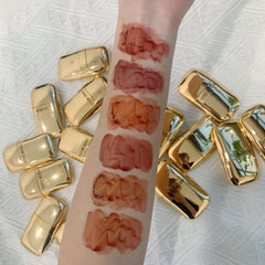 YICKYUE - Chubby Gold Tube Water Light Mirror Lip Gloss Lip Glaze Matte Lipstick Waterproof Liquid Lipstick Nude Pink Lip Tint Makeup