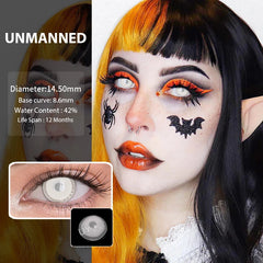 YICKYUE 2Pcs/Pair Color contact lenses Cosplay Anime accessories Lenses anime White lenses Nezuko Pink Lens Halloween Eye Contact