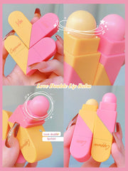Yickyue So Cute Love Double Head Design Lip Balm Transparent Lipstick Moisturizing Lip Gloss Long Lasting Hydrating Lip Care Makeup Base
