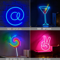 Backboard Led Neon Sign Light for Bar Restaurant Hanging Wall Decor USB Rainbow Martini Bar Ornament Night Light Sign Custom