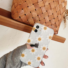 Soft silicone smiley daisy cute cartoon lovely smile phone case for iphone 12 11 pro max mini xs max 7 8 plus x xr cover capa