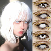 YICKYUE - 2pcs Halloween Colour Contact Lenses White Lenses Multicolored Soft lenses Anime Cosplay Eye Lenses Fast shipping