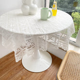 Tablecloth for table 60cm/160cm Retro Tablecloth Fresh White Flower Lace Tablecloth Bedside Coffee Table Mat Background Cloth