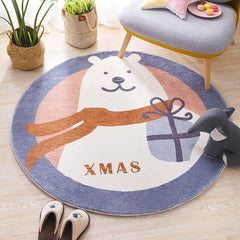Bubble Kiss Soft Carpets For Round Chair Thicker Lambs Wool Floor Mat Fluffy Soft Cartoon Kid Room Rugs Decoration Modern Mat