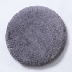 Round Plush Chair Cushion Fur Thickened Buttocks Cushion Bay Window Tatami Seat Mat Buttocks Decoration Solid Color Seat Pad