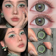 YICKYUE - 1 Pair Korean Color Contact Lenses for Eyes High Quality Soft Lenses Green Lenses Blue Pupils Natural New Free Shipping