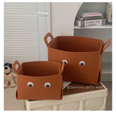 Collapsible Felt Storage Basket Foldable Bin Organizer with Handles Dirty Clothes Basket Toy Storage Box Sundries Storage Basket