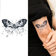 YICKYUE - 1 Sheet Black Butterfly Fish Design Temporary Tattoos for Women Men Personality Animal Fake Tattoo Sticker Hands Body Art
