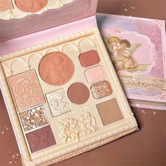 YICKYUE - Lace Style Eyeshadow Palette Matte Glitter Highlighter Contour Blush Palette Shiny Eye Shadow Eye Pigments Korea Makeup Cosmetic