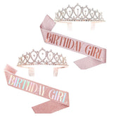Girls Birthday Crown Tiara Set for Women Girl Birthday Party Decoration Supplies H9EF