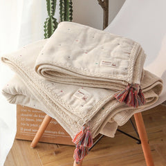 Muslin Blanket For Home Sofa Bed Summer Children's Cotton Towel Blankets Double Covers Quilt Decorative Bedspreads 200*230cm