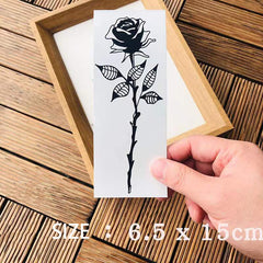 Waterproof Temporary Tattoo Sticker Black Rose Flower Design Body Art Fake Tattoo Flash Tattoo Back Shoulder Male Female