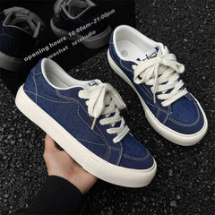 YICKYUE - Spring and Autumn New Men's Street Solid Color National Tide Canvas Shoes Low Top Men's Shoes Women's Shoes Couple Shoes