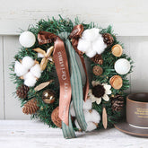 Yickyue 1Pack Christmas Rattan Wreath Pine Natural Branches Berries&Pine cones for DIY Christmas Wreath Supplies Home Door Decoration