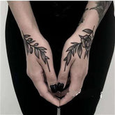 YICKYUE - Hot Dark Flower Back Hand Tattoo Stickers for Men and Women Waterproof Hip Hop Punk Personality Cool Art Fake Temporary Tattoos