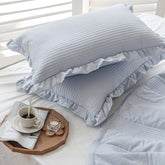 2 Sets Super Soft Chiffon Yarn Quilted Pillowcase,Thick Ruffled Pillowcases Bedding Pillow Case 50*70cm Pillow Cover Bedroom