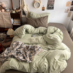 YICKYUE - Cottage Themed Green Tones Bedding Set