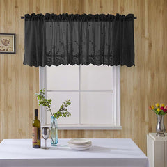 Yaapeet Floral Lace Sheer Curtains Rod Pockets Windows Voile for Bedroom Kitchen Soft White Short Tulle Curtain Drape Blinds