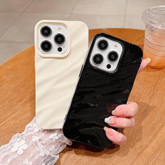YICKYUE - Wavy Phone Case For iPhone 11 Case iPhone 15 14 13 12 Pro Max XR XS Max X 7 8 Plus SE 2020 Shockproof Bumper Solid Color Cover
