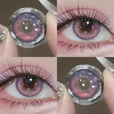YICKYUE 2Pieces Color Contact Lenses Bling Pupil Beauty Cosplay Color Circle Lens Yearly Galaxy Colour Contacts with Box