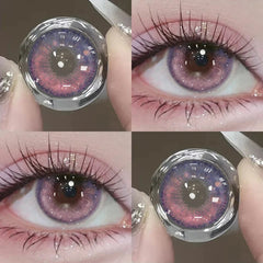 YICKYUE 2Pieces Color Contact Lenses Bling Pupil Beauty Cosplay Color Circle Lens Yearly Galaxy Colour Contacts with Box