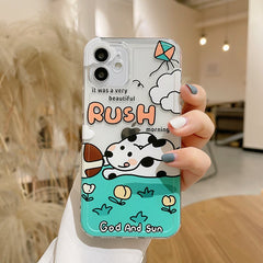 Cartoon dog cute phone case soft silicone protective cover for iphone 7 8 plus x xr xs max 12 mini 11 pro max animal capa
