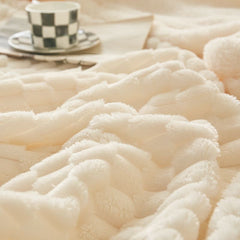 Yickyue INS Wind Lamb Fleece Blanket Napping Blanket Thickened Coral Milk Velvet Double Sided Office Cover Bed Sofa Blanket Winter Warm