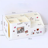 New 2 In 1 Multifunctional Desktop Organizer Pen Holder Books Stand Holder Bookends Cosmetic Storage Box Stationery Organizer