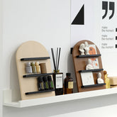 Cutelife Nordic Beige Vertical Wooden Storage Shelf Decoration Home Organization Shelf Room Accessories Bathroom Kitchen Shelf