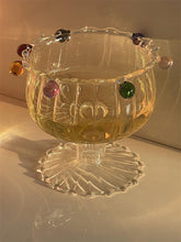 YICKYUE - Creative Colored Glass Ball Design, Striped Tall Glass, Korean Style, Fresh Yogurt Fruit Bowl, Crown Simple Pudding Salad Bowl