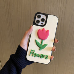Korean Cute Cartoon 3D Clay Flower Soft Phone Case For iPhone 13 12 11 Pro XS Max X XR 7 8 Plus Silicone Protective Back Cover