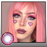 YICKYUE 1Pair Colored Contact Lenses Cosplay Cute Blue Pupils Lense Anime Makeup Eyes Contacts Beauty Cosmetics Yearly New
