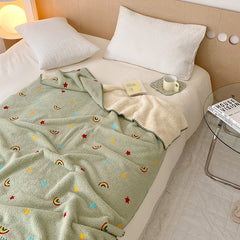 Yickyue Cartoon Cute Bear Blanket Baby Plush Warm Skin Blanket Nap Shawl Air Conditioning Blanket For Sofa Bed Fluffy Home Textile