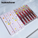 Kakashow Water Mirror Lip Glaze Quickly Forms A Film Glazed Lip Gloss Easy To Color Natural Nude Makeup Long-lasting Lip Makeup