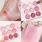 YICKYUE - Ice Cream Eyeshadow Palette Glitter Rose Aegyosal Blush Oat Milk Tea Purple Eye Shadows Cool Tone Korean Makeup Women Cosmetics