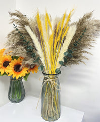 10/15/20/60Pcs Artificial Pampas Grass Plume Decor Fluffy Reed Wedding Flower For Home Kitchen Room Decoration