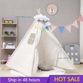 Children's Tent Teepee Tent For Kids Portable Tipi Infantil House For Children Cabana Kids Tents Decoration Carpet LED Lights