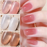1 bottle 8ML Translucent Jelly gel nail polish nude nail supplies fast shipping Semi Permanent Need UV LED Base Top Coat