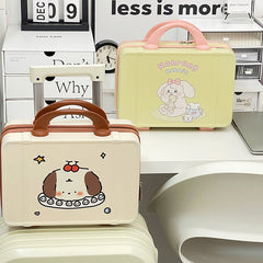 YICKYUE - Kawaii Dog Makeup Storage Organizer Cute Travel Plastic Cosmetics Case Portable Large Capacity Storage Container For Girl Women