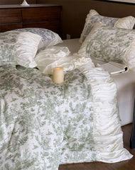 YICKYUE - Romantic fairyfair pastoral flower beding set,full queen king green blue red home textile flat sheet pillow case duvet cover