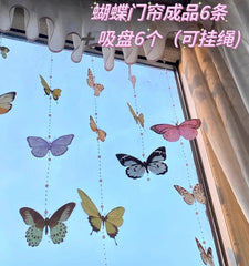 YICKYUE - Door Curtain Decoration, Butterfly Wind Chime, Finished Bedroom, DIY Door Curtain Material Package, No Punching Hanging Curtain
