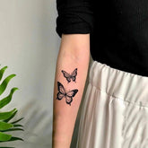 Waterproof Temporary Tattoo Sticker Black And White Butterfly Tattoo Flash Tattoo Arm Clavicle Female