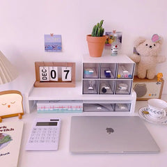 YICKYUE Office desktop ins storage rack rack girl heart laptop monitor screen increase rack storage rack interior decoration rack