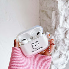 Computer bear cute earphone case wireless bluetooth Charging Box crystal cases for airpod pro 3 cover for apple air pod 2/1 capa