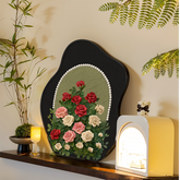 YICKYUE - Mid-Century Vintage Pearl Rose Decorative Plate: Elegant Wall Art for Living Room and Cabinet Display Desk Deco