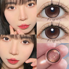 YICKYUE - 2pcs Color Contact Lenses With Nature Black Lenses Myopia Degree-0.00~ -8.00 Beauty Pupil Makeup Eye Free Shipping