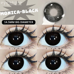 YICKYUE - Big Diameter Black Lenses 14.5mm Lenses Colored Contact Lenses for Eyes Big Eye Lenses Natural Look Lenses