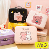 W&G Women Storage Box Mirror Cosmetic Bag Portable Large-capacity Portable Stationery Bag Table Organizer Girls Storage Bag 2021